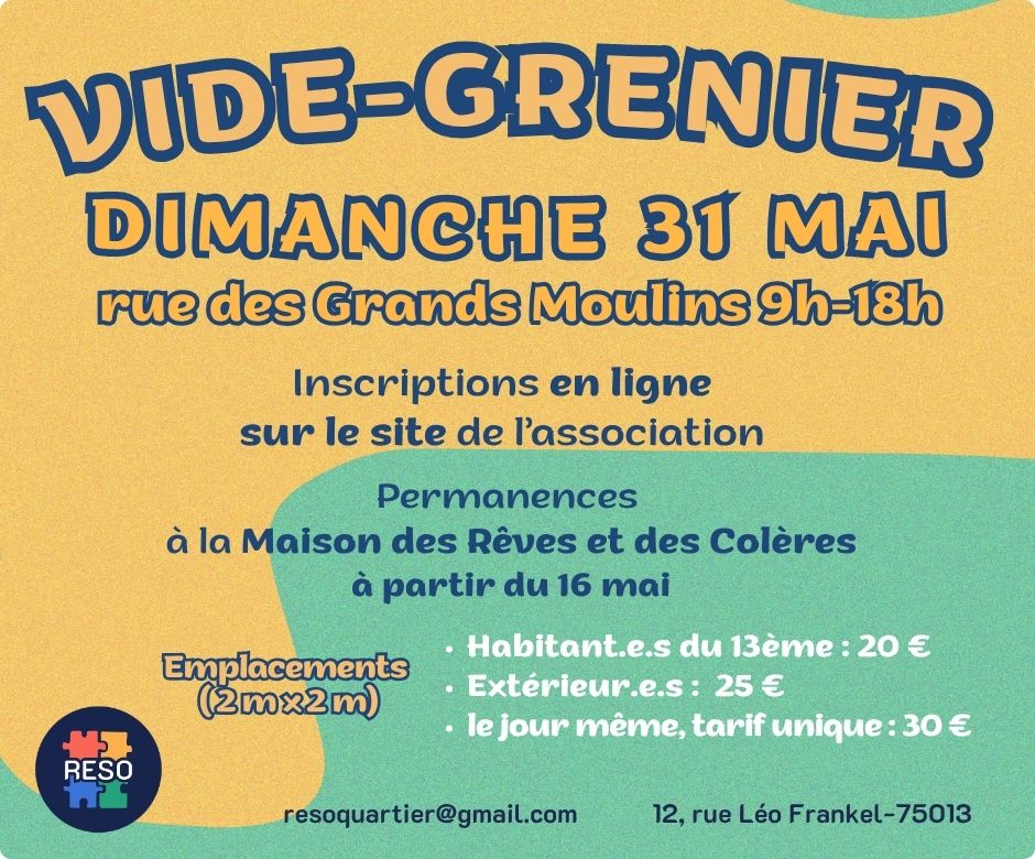 Affiche Vide grenier des Grands Moulins