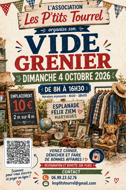 Affiche Vide-grenier des P'tits Tourrel à Martigues