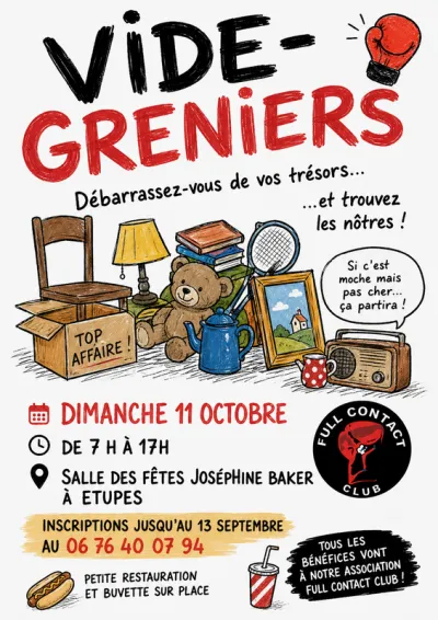 Affiche Vide-greniers du Full Contact Club à Étupes