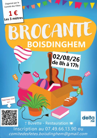 Affiche Brocante Boisdinghem dimanche 2 août 2026 (62500)