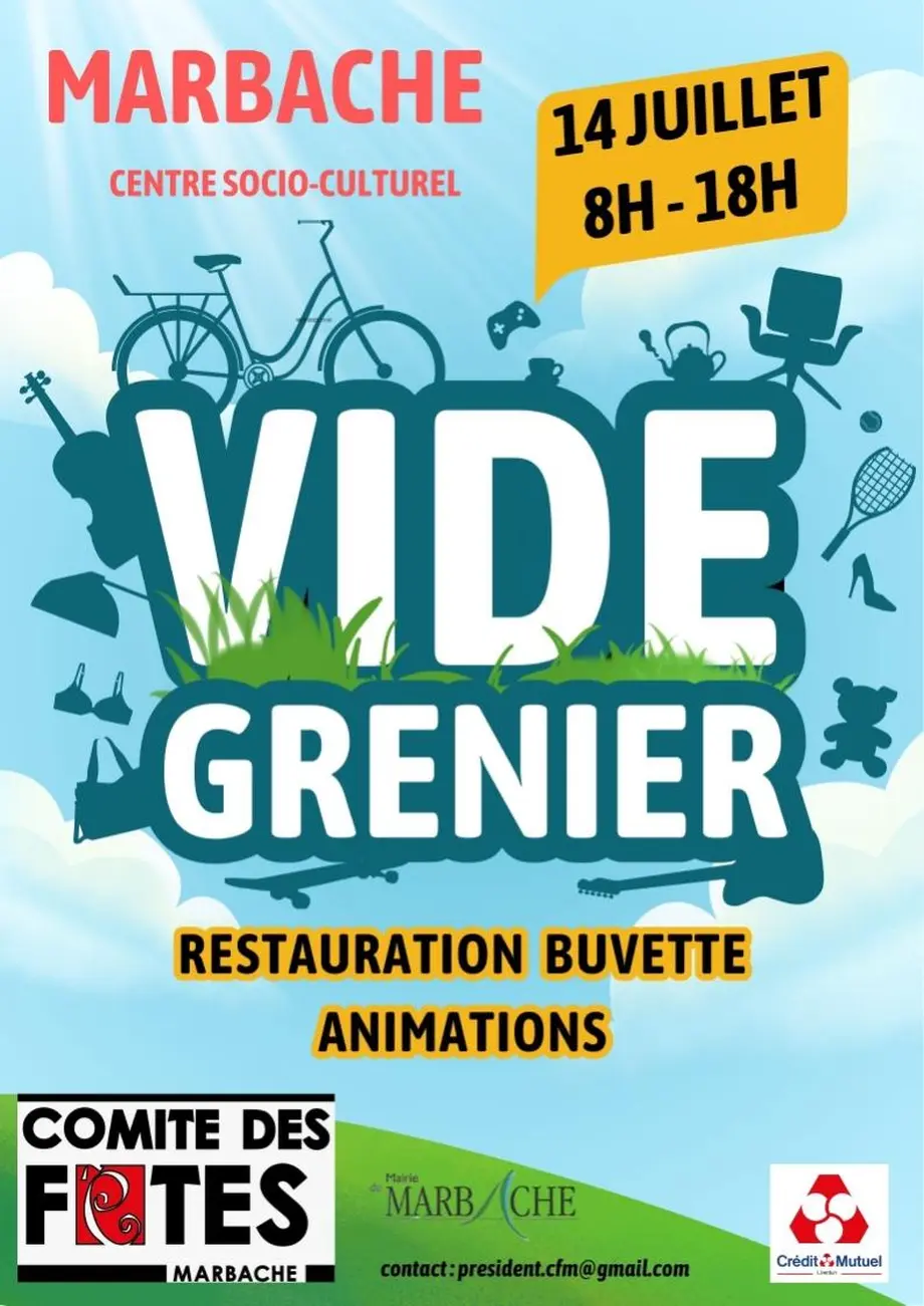 Affiche Vide-Grenier - Comité des Fêtes - Marbache - Meurthe-et-Moselle