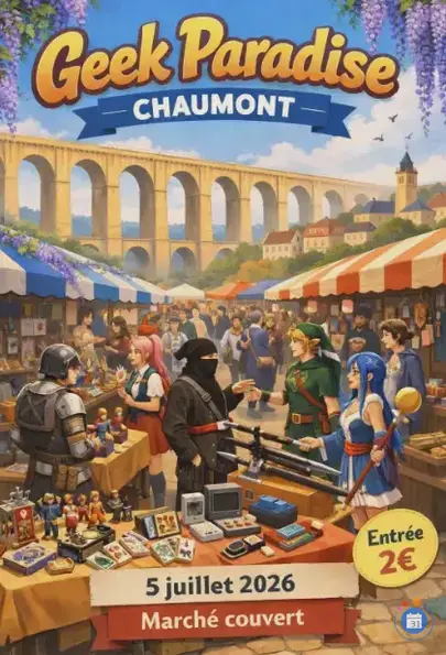 Affiche Marche aux puces geek Chaumont dimanche 5 juillet 2026 (52000)