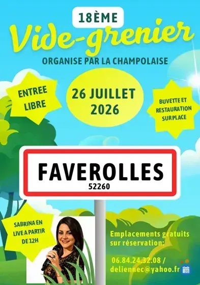 Affiche Vide-grenier Faverolles dimanche 26 juillet 2026 (52260)