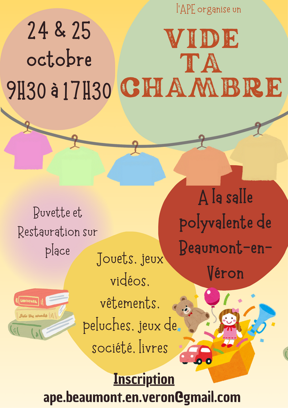 Affiche Vide ta chambre de l'APE à Beaumont-en-Véron