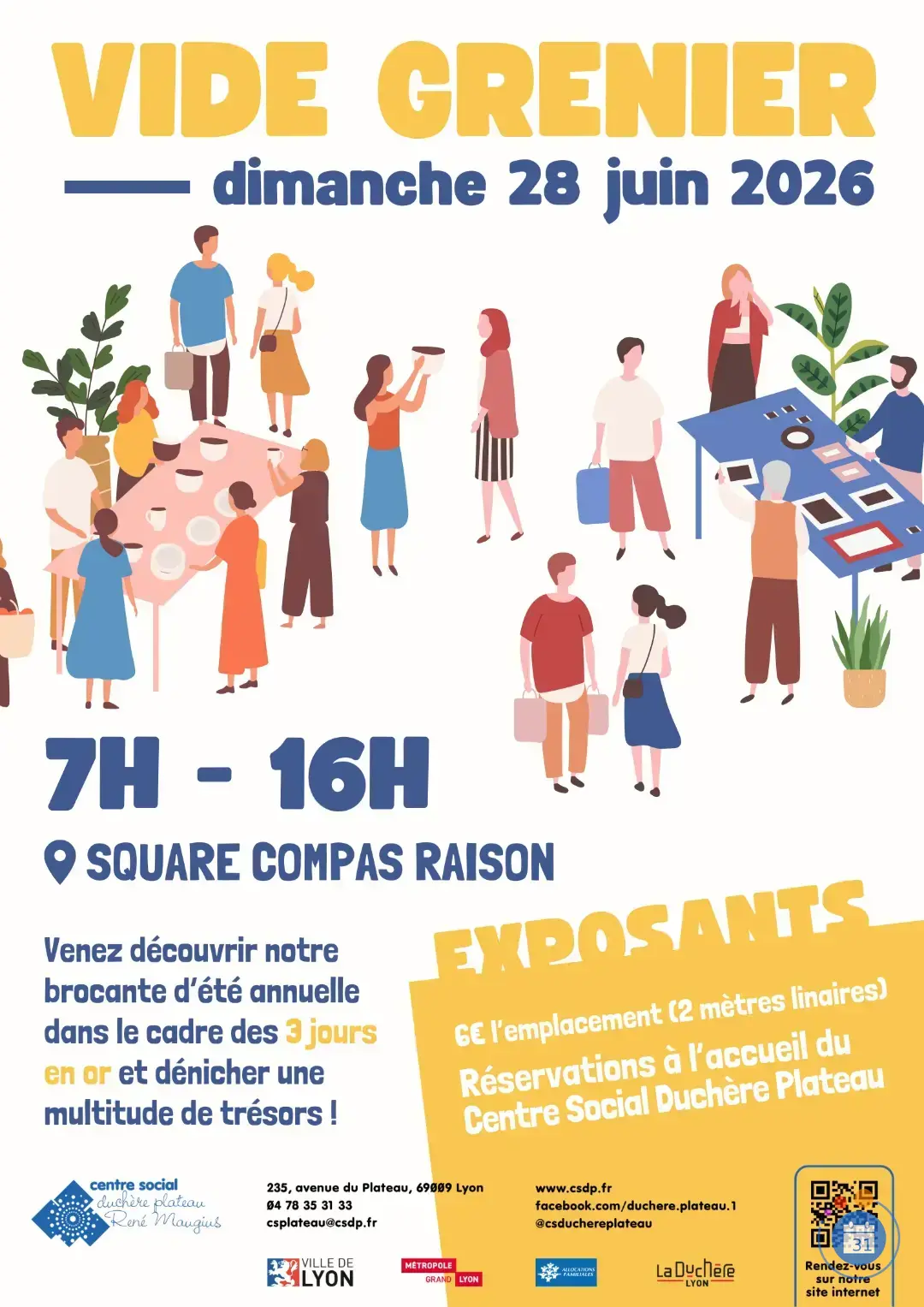 Affiche Vide-grenier brocante d'été - Duchère Plateau - Lyon 9e