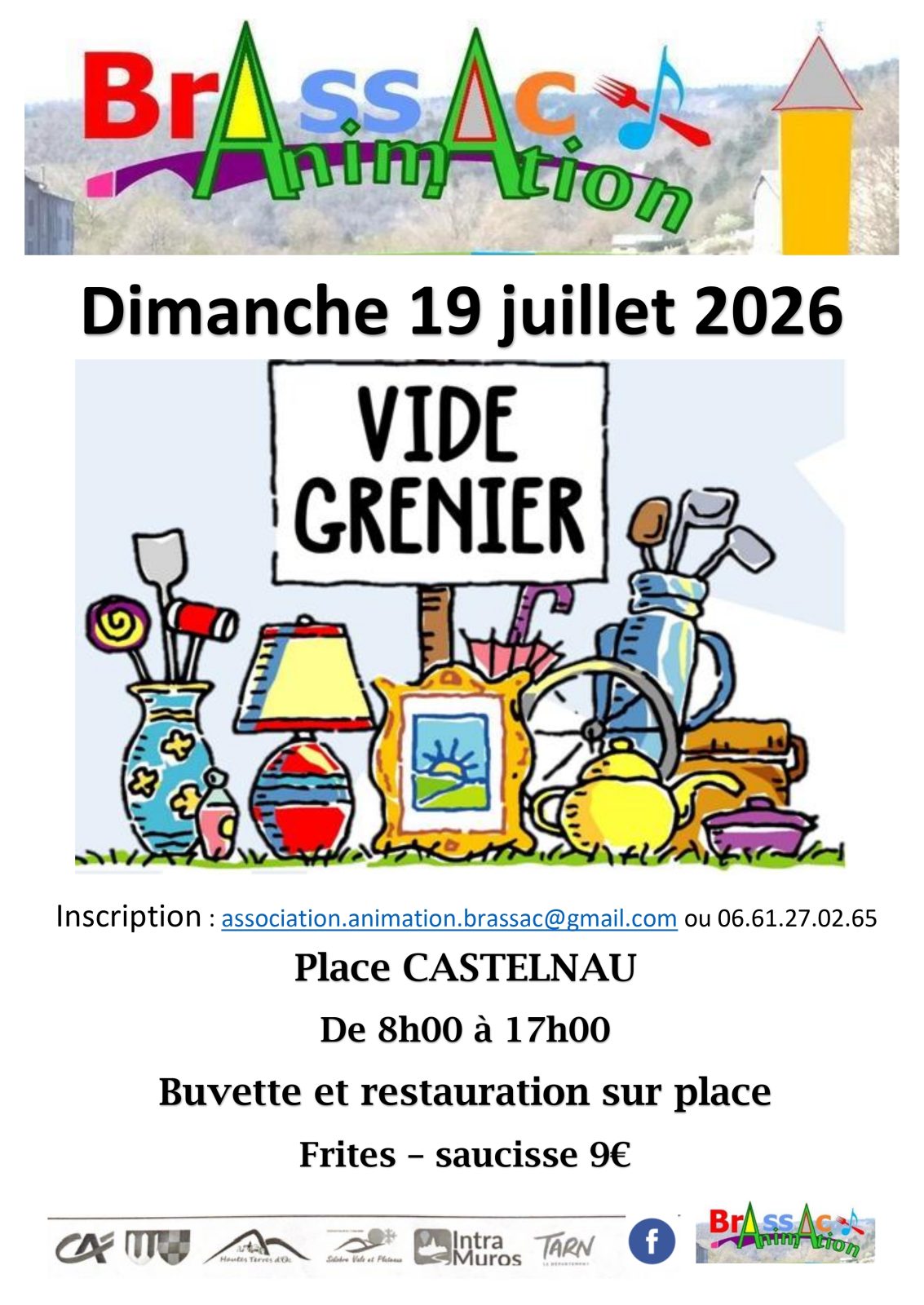 Affiche Vide-grenier Brassac dimanche 19 juillet 2026 (81260)