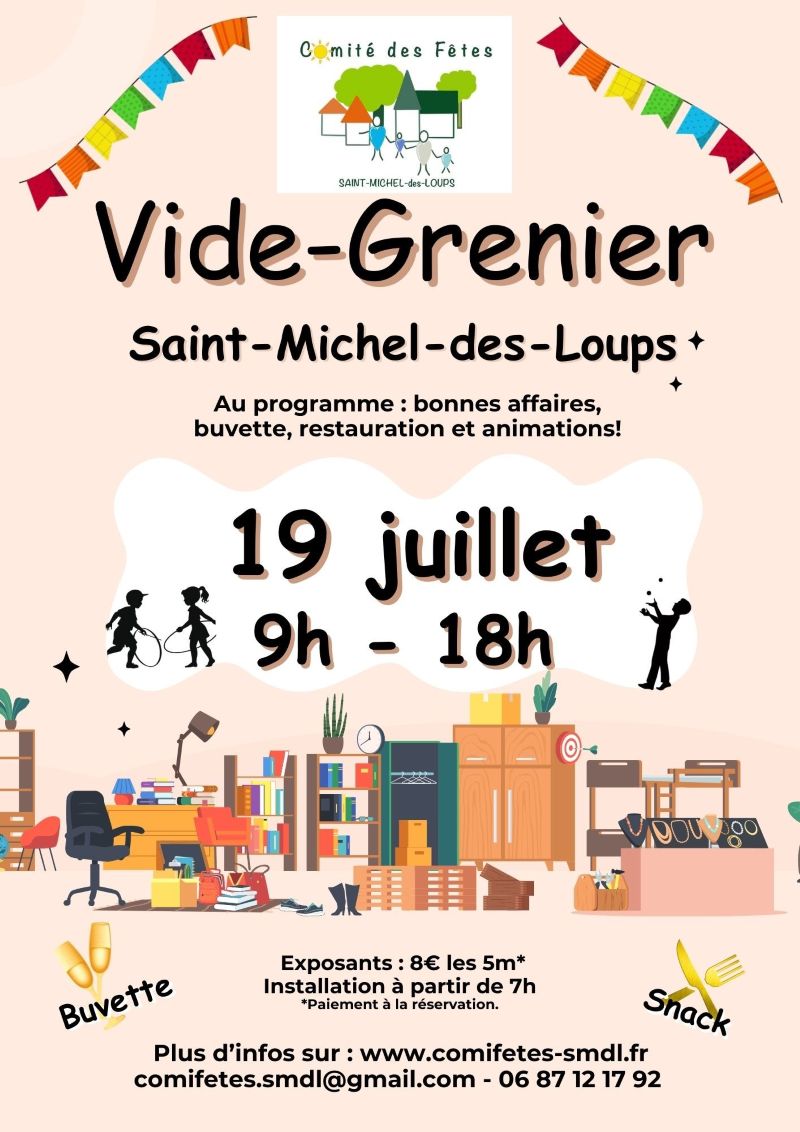 Affiche Vide-grenier - Saint-Michel-des-Loups - Manche