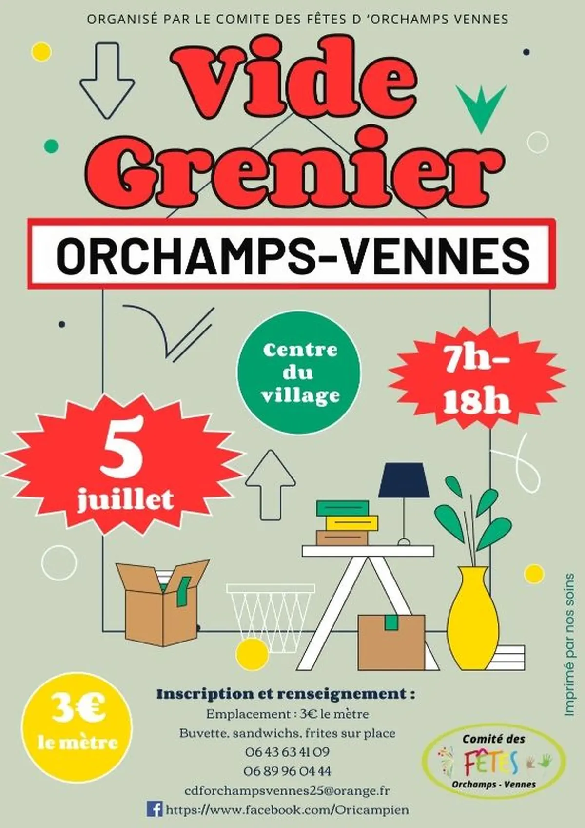 Affiche Vide-grenier Orchamps-Vennes dimanche 5 juillet 2026 (25390)
