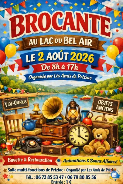 Affiche Brocante Priziac dimanche 2 août 2026 (56320)
