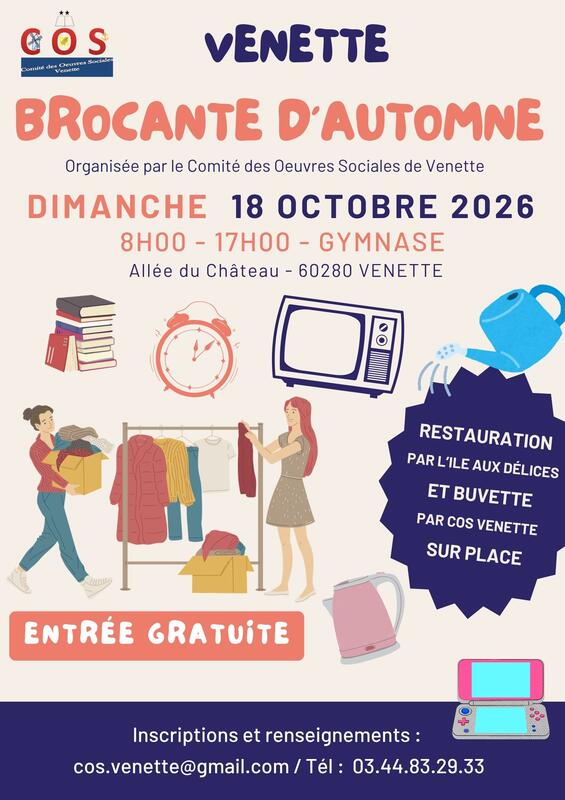 Affiche Brocante d'automne du COS à Venette