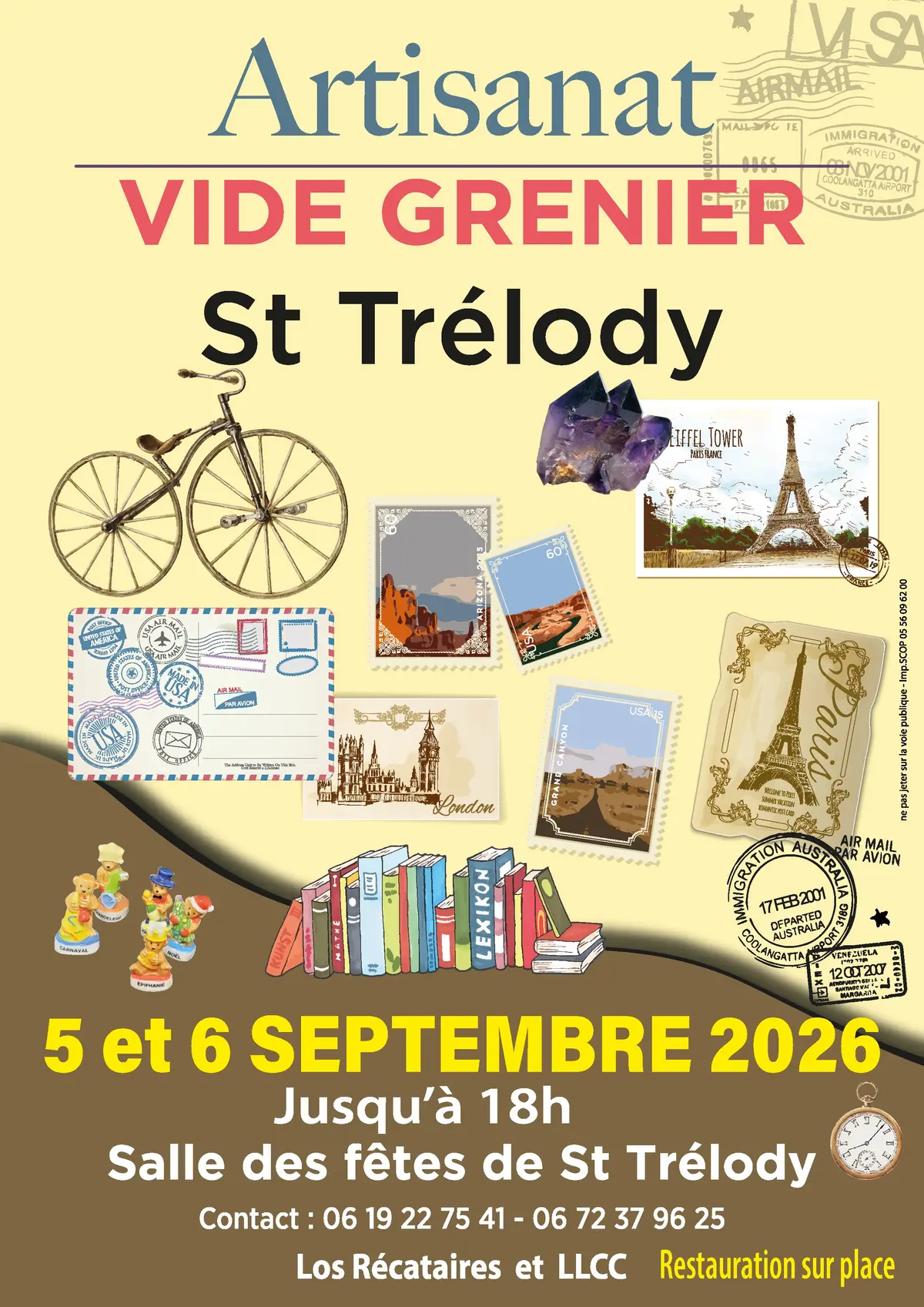 Affiche Vide-grenier artisanat Saint-Trélody 5 et 6 septembre 2026 (33340)