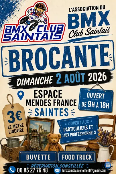 Affiche Brocante Saintes dimanche 2 août 2026 (17100)