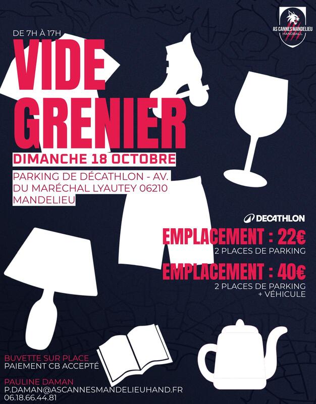 Affiche Vide-grenier de l'AS Cannes Mandelieu Handball à Mandelieu
