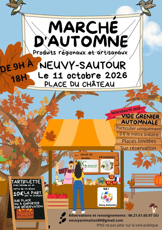 Affiche Marché d'automne et vide-grenier de Neuvy-Sautour