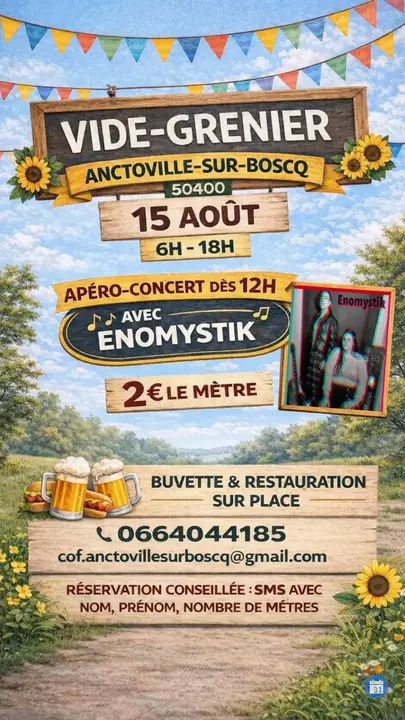 Affiche Vide-grenier Anctoville-sur-Boscq samedi 15 août 2026 (50400)