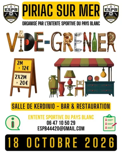 Affiche Vide-grenier de l'ESPB à Piriac-sur-Mer