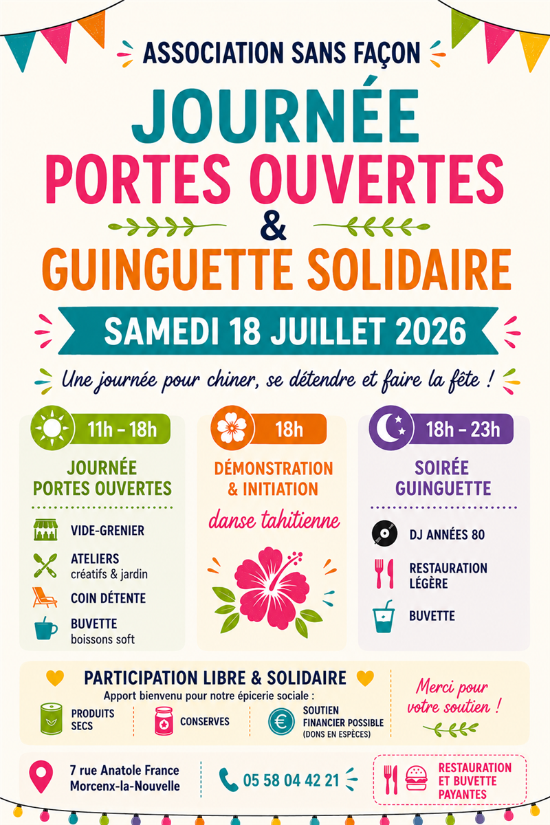 Affiche Vide-grenier Morcenx-la-Nouvelle samedi 18 juillet 2026 (40110)
