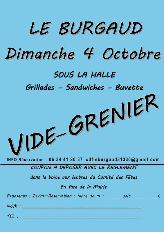 Affiche Vide-grenier d'automne du Comité des Fêtes du Burgaud