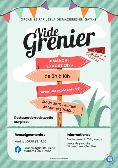 Affiche Vide-grenier Noisné dimanche 23 août 2026 (79400)