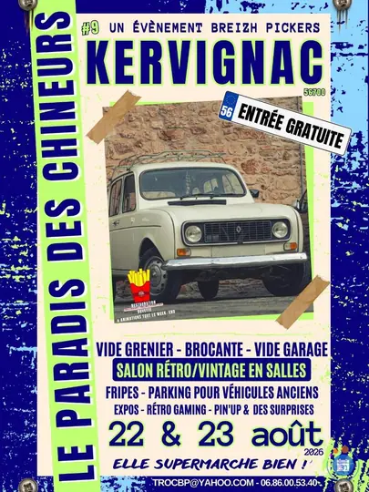 Affiche Vide-grenier Kervignac samedi 22 et dimanche 23 août 2026 (56700)