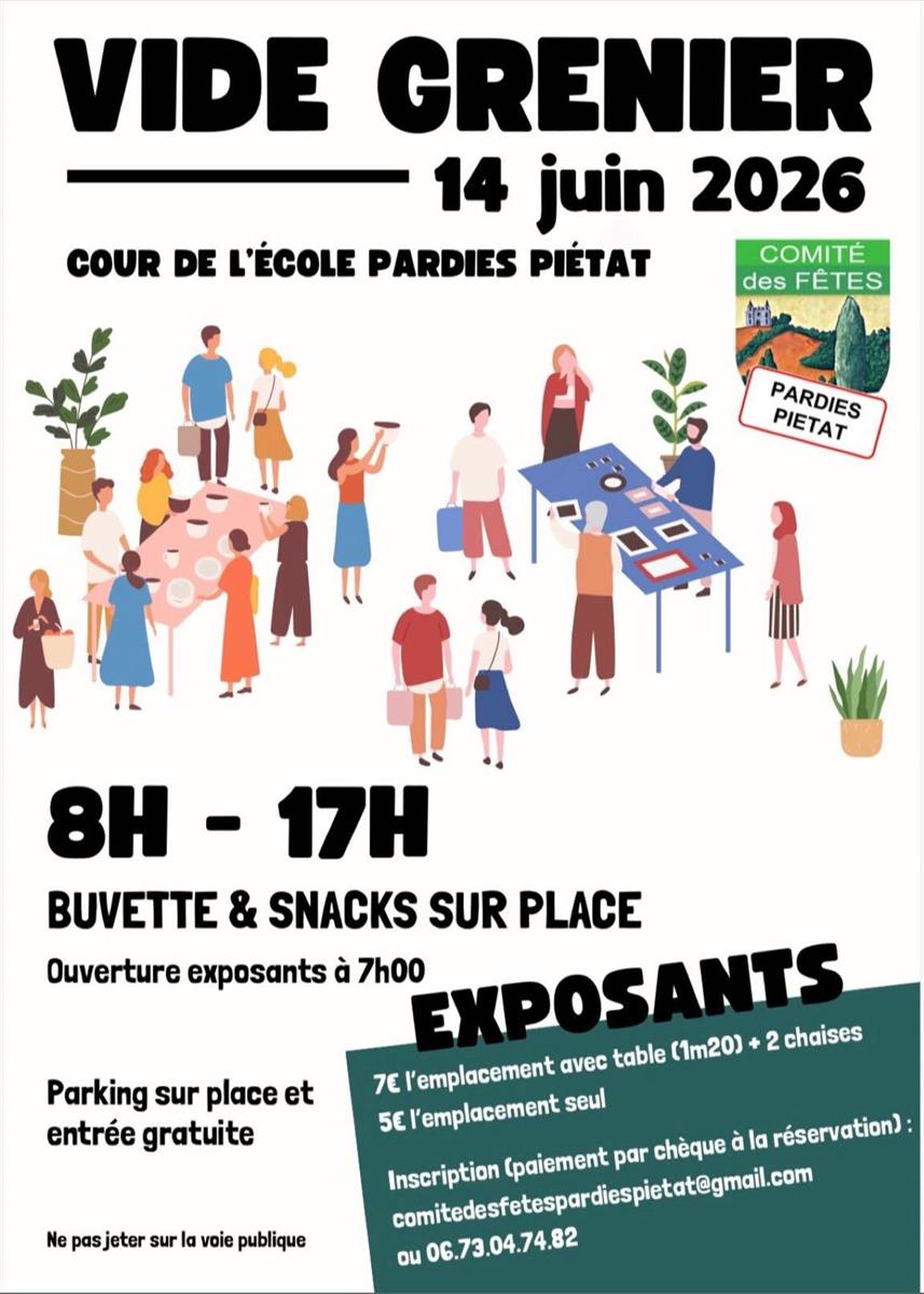 Affiche Vide-grenier Pardies-Piétat dimanche 14 juin 2026 (64800)
