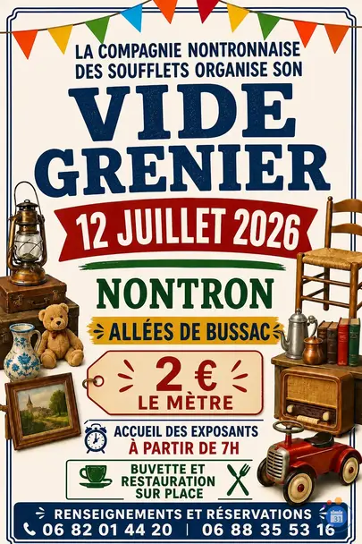 Affiche Vide-grenier Nontron dimanche 12 juillet 2026 (24300)