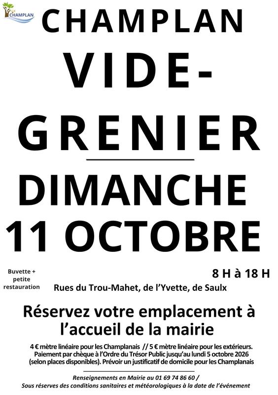 Affiche Vide-grenier de la mairie de Champlan
