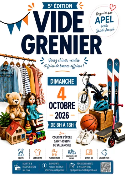 Affiche Vide-grenier de l'APEL de l'école Saint-Joseph à Sallanches