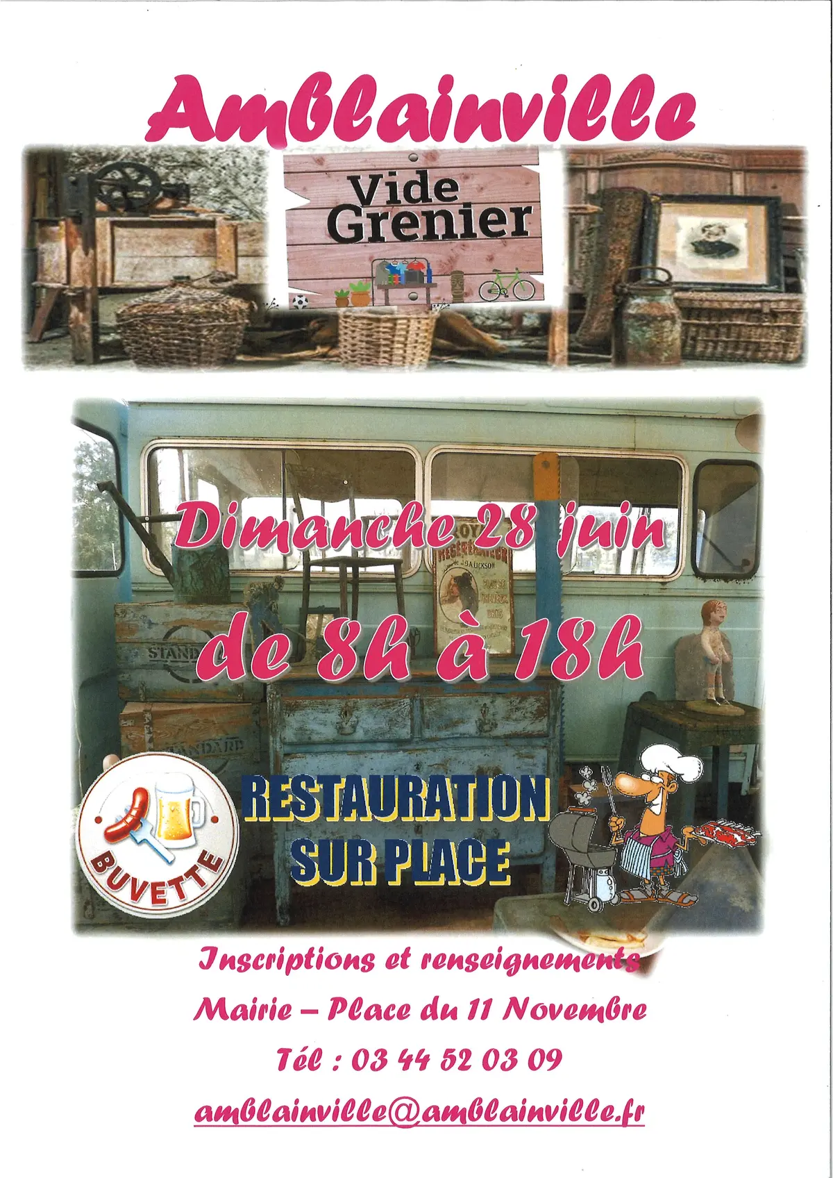 Affiche Vide-grenier d'Amblainville dimanche 28 juin 2026 (60110)