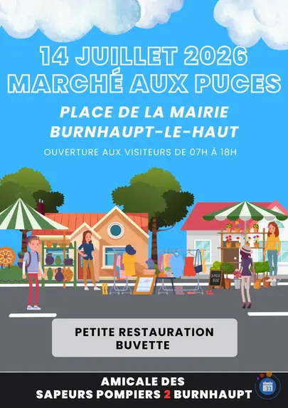 Affiche Marché aux puces Burnhaupt-le-Haut mardi 14 juillet 2026 (68520)