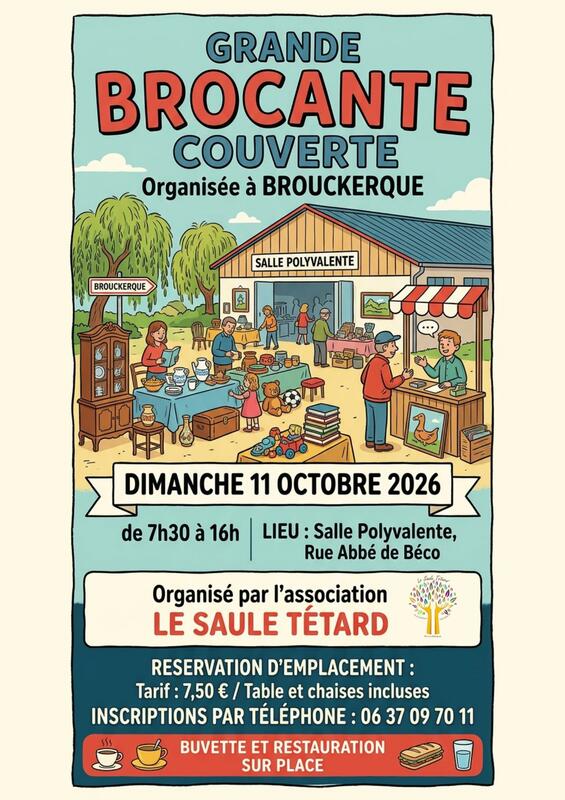 Affiche Brocante couverte du Saule Tétard à Brouckerque