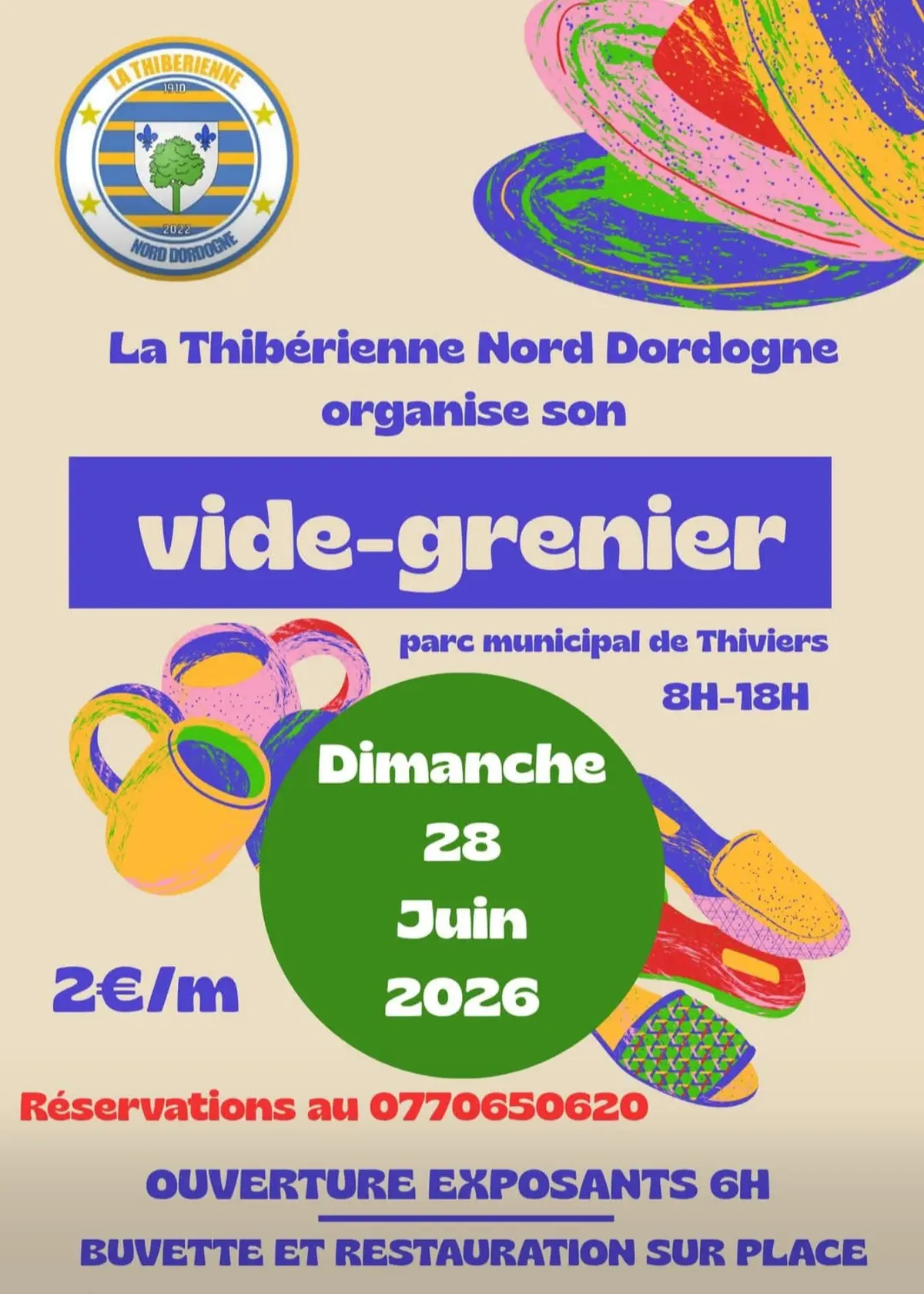 Affiche Vide-grenier Thiviers dimanche 28 juin 2026 (24800 Nord Dordogne)