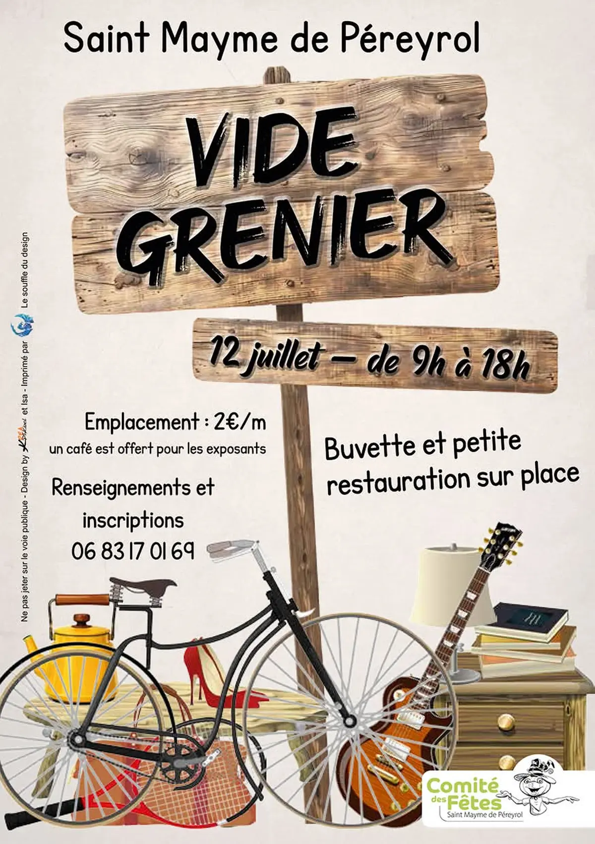 Affiche Vide-grenier Saint-Mayme-de-Péreyrol dimanche 12 juillet 2026 (24380)