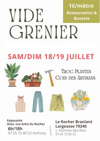 Affiche Vide-grenier Largeasse samedi 18 et dimanche 19 juillet 2026 (79240)