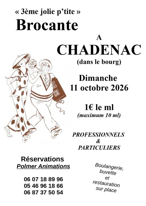 Affiche Jolie p'tite brocante dans le bourg de Chadenac