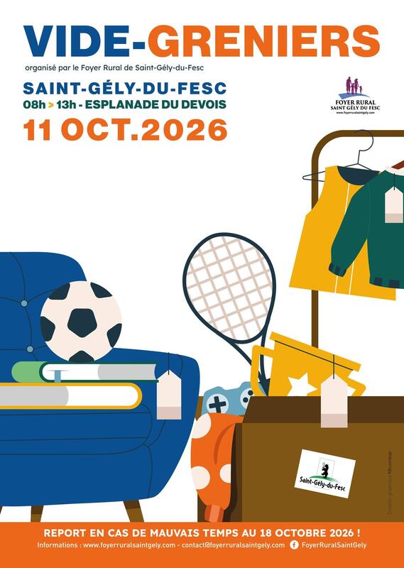 Affiche Vide-greniers du Foyer Rural à Saint-Gély-du-Fesc