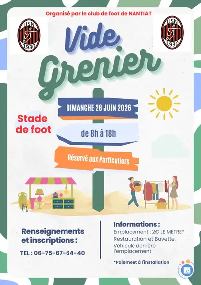 Affiche Vide-grenier Nantiat dimanche 28 juin 2026 (87140)