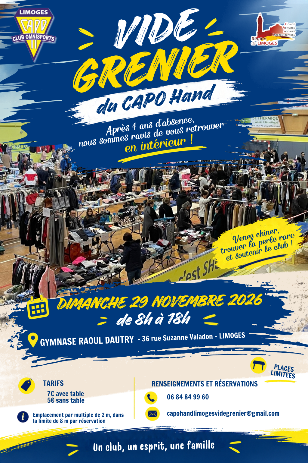 Affiche Vide grenier du CAPO Limoges Handball