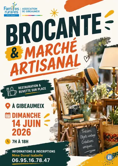 Affiche Brocante et marche artisanal Gibeaumeix dimanche 14 juin 2026 (54112)