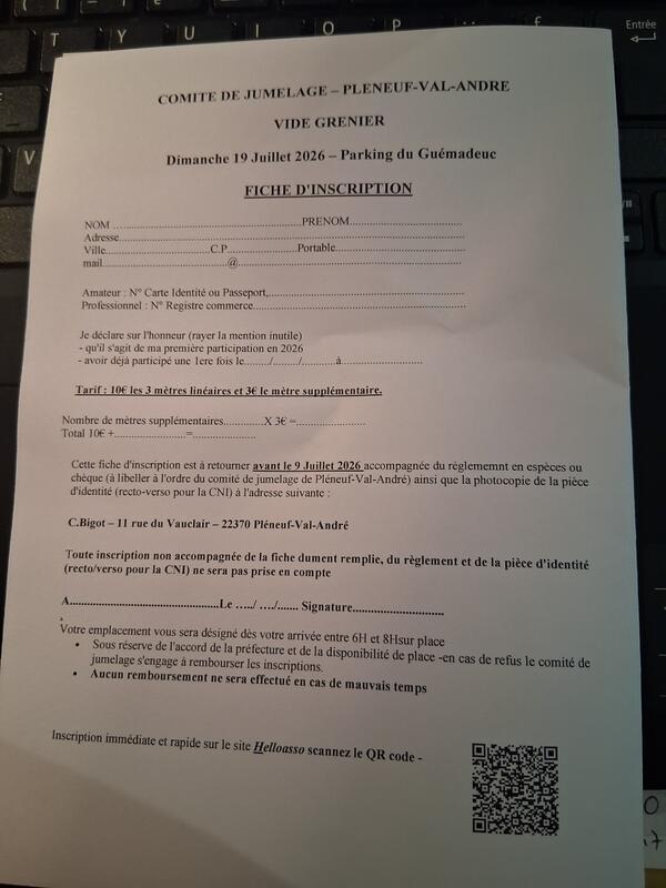 Affiche Vide-grenier Pléneuf-Val-André dimanche 19 juillet 2026 (22370)