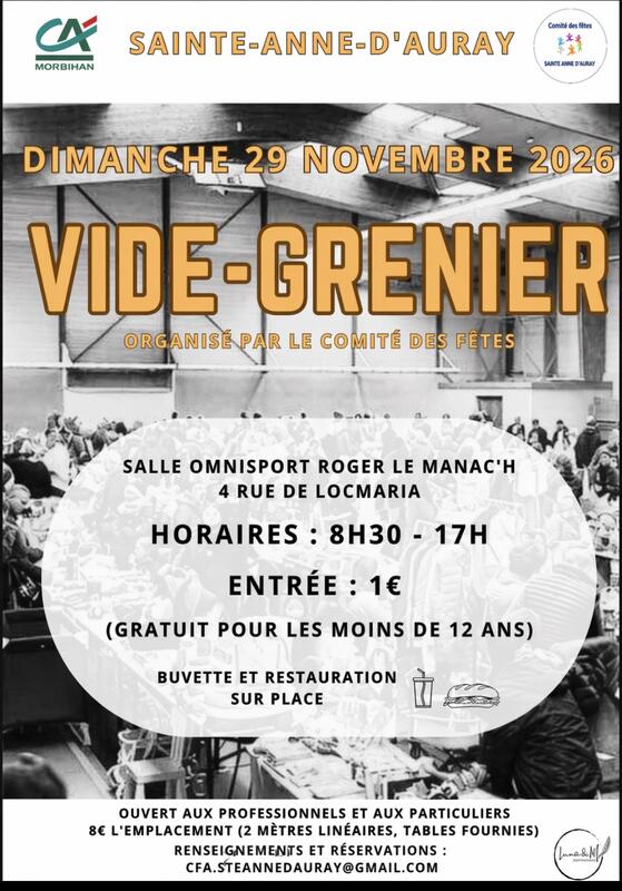 Affiche Vide-grenier du Comité des fêtes à Sainte-Anne-d'Auray