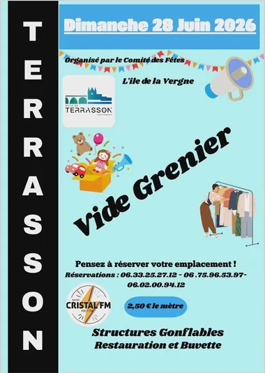 Affiche Vide-grenier Terrasson dimanche 28 juin 2026 (24120 Dordogne)