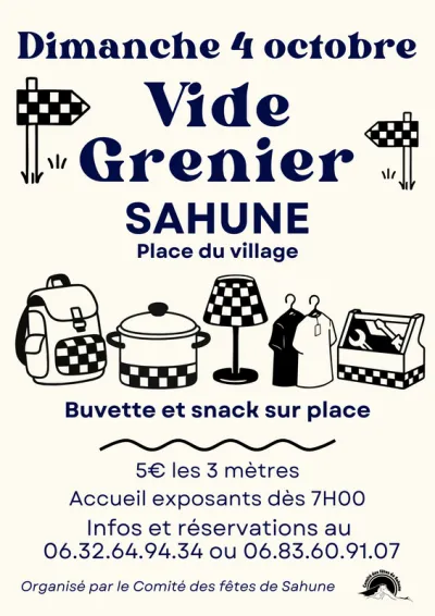 Affiche Vide-grenier du Comité des fêtes à Sahune