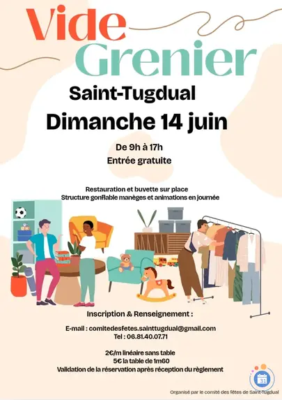 Affiche Vide-grenier Saint-Tugdual dimanche 14 juin 2026 (56540)