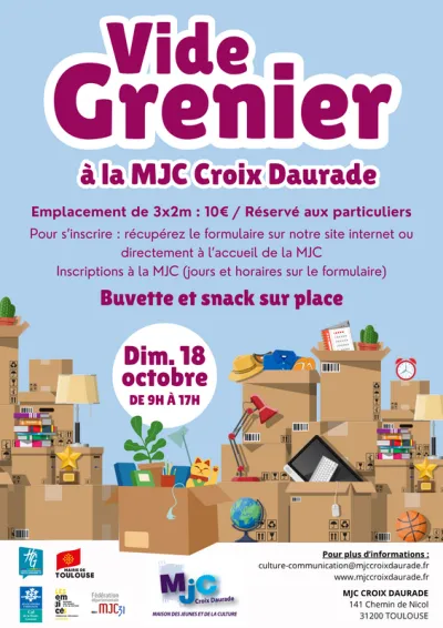 Affiche Vide-grenier de la MJC Croix Daurade à Toulouse