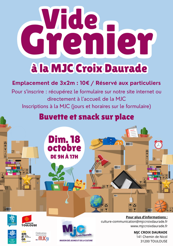 Affiche Vide-grenier de la MJC Croix Daurade à Toulouse