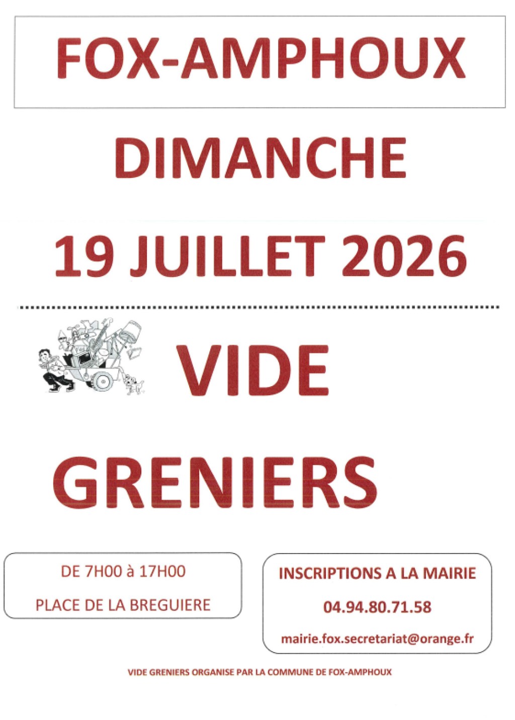 Affiche Vide-greniers Fox-Amphoux dimanche 19 juillet 2026 (83670)