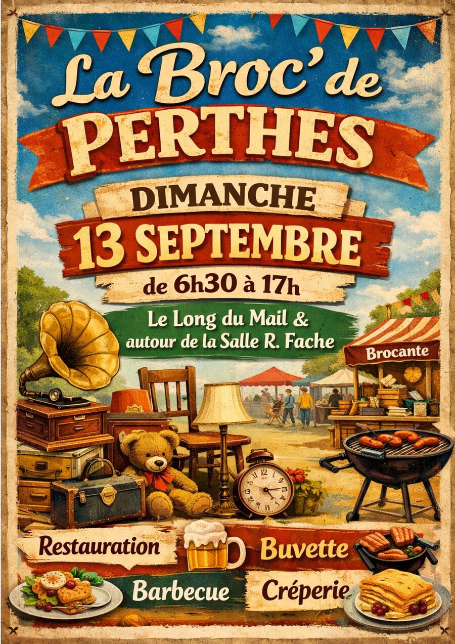 Affiche Brocante La Broc' de Perthes dimanche 13 septembre 2026 (77930)