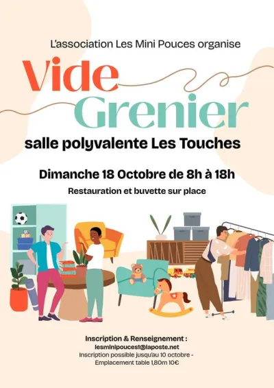 Affiche Vide-grenier de l'association Les Mini Pouces aux Touches