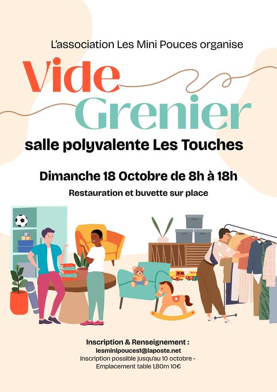 Affiche Vide-grenier de l'association Les Mini Pouces aux Touches